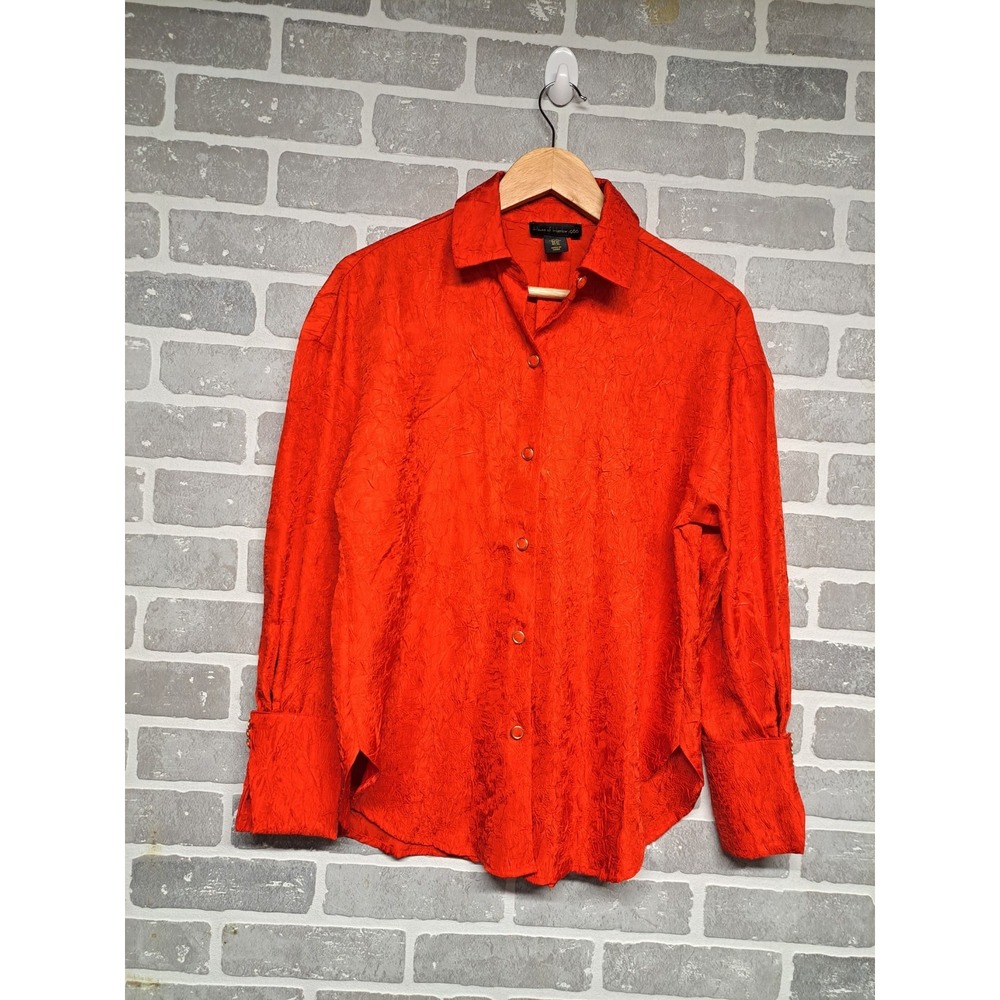 Revolve House Of Harlow 1960 Women Red Button Down Long Sleeve Blouse Size XS